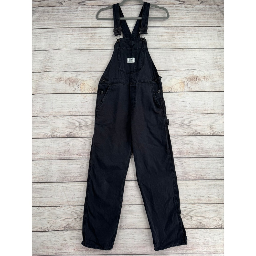Vans Overalls Women XS Black Canvas Ground Work Carpenter Dungarees